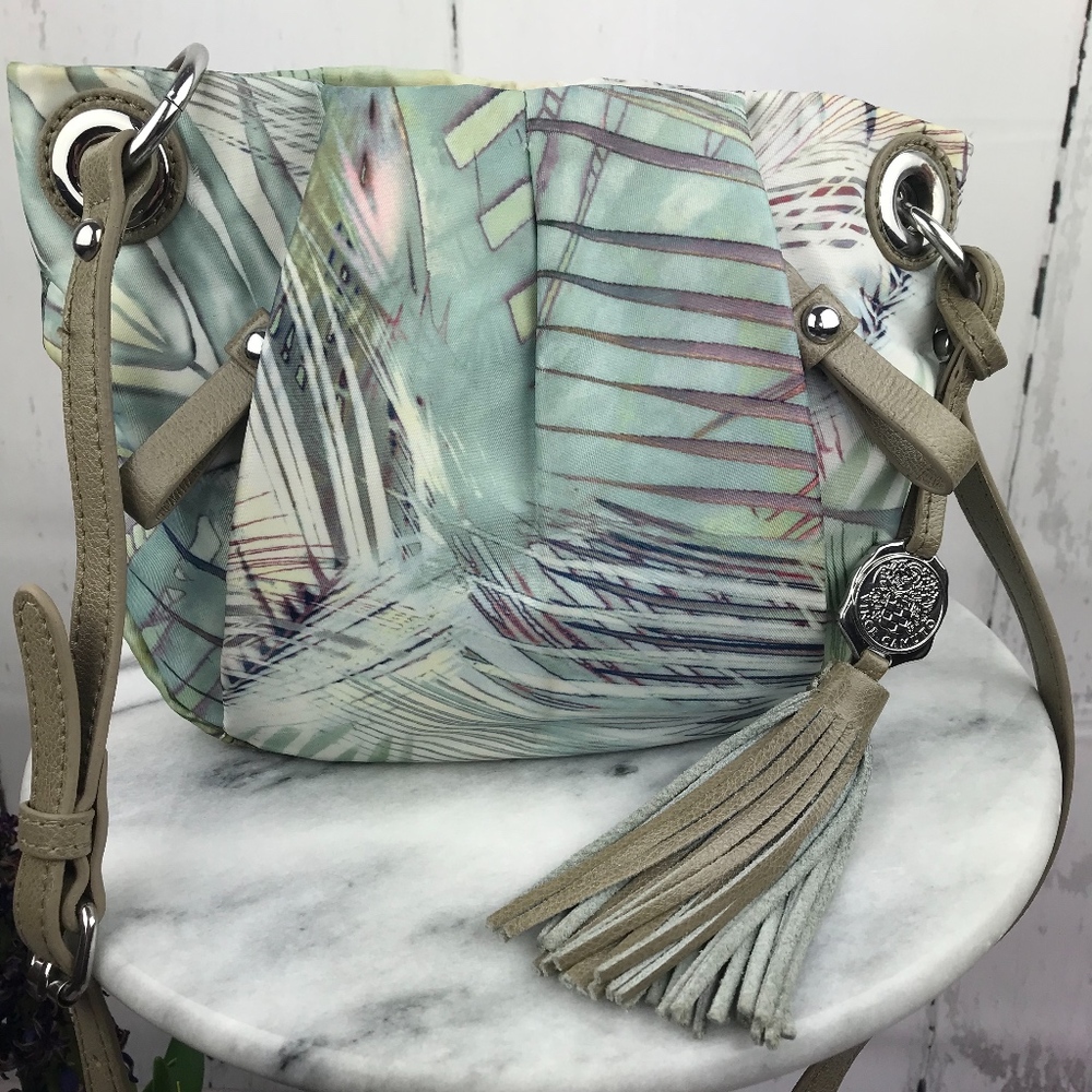 Vince Camuto Palm Leave Crossbody Bag with Charm